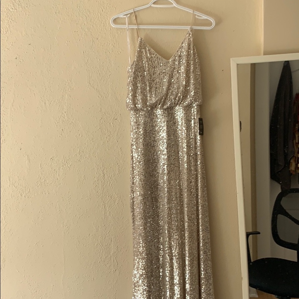 Lulus champagne sequin dress